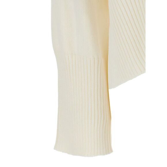 Grifoni Women White Crewneck Sweater With Ribbed Trims In Cotton Woman - Picture 3 of 3